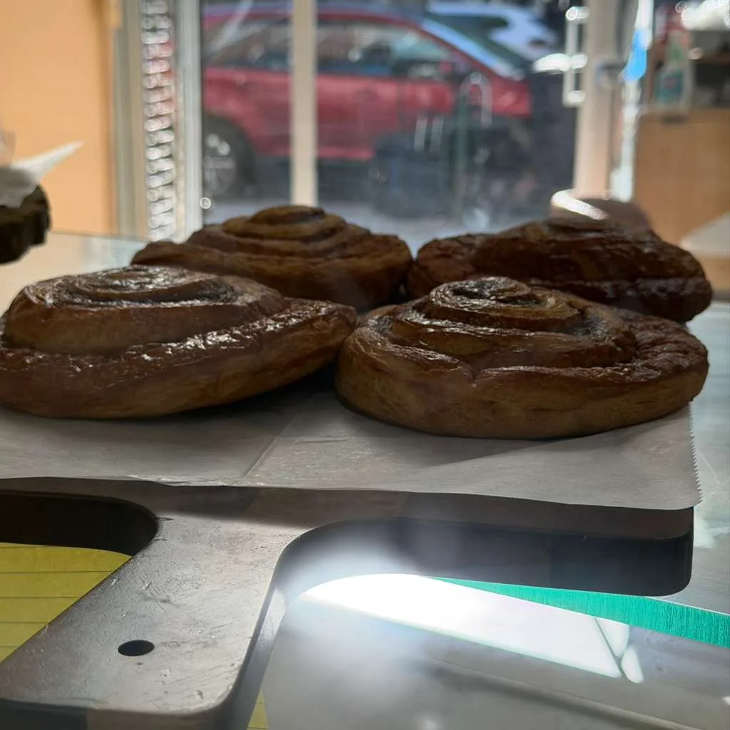 Freshly baked cinnamon rolls