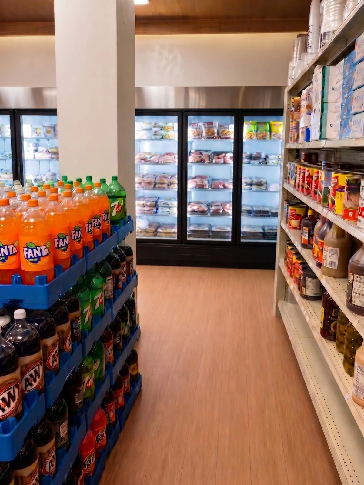 Frozen and refrigerated section of the store