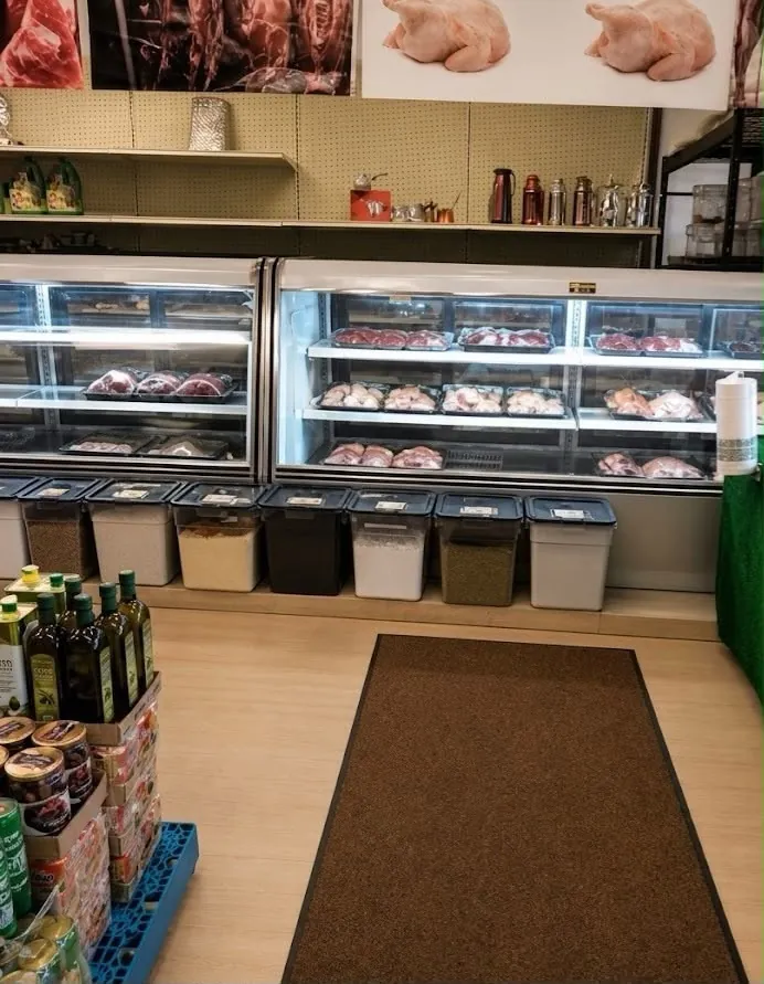 Fresh chicken and meat refrigerated display