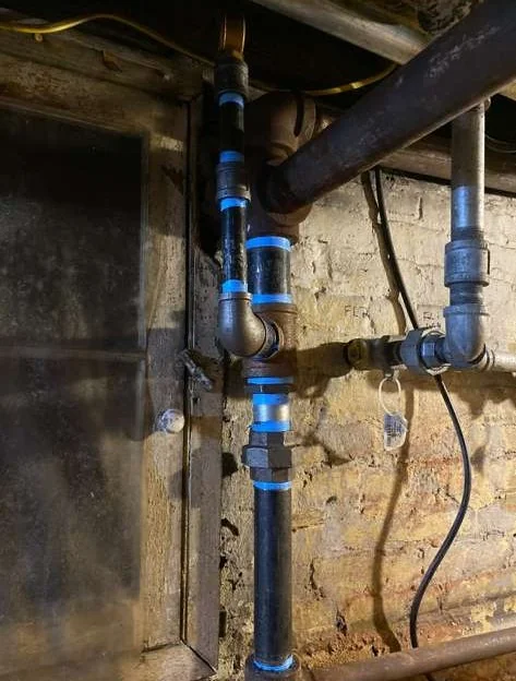 Boiler gas line and piping installation