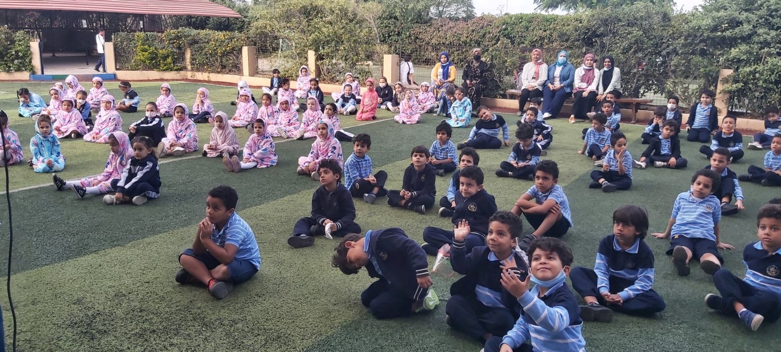 Helalia pupils gathered on the school field for a morning assembly